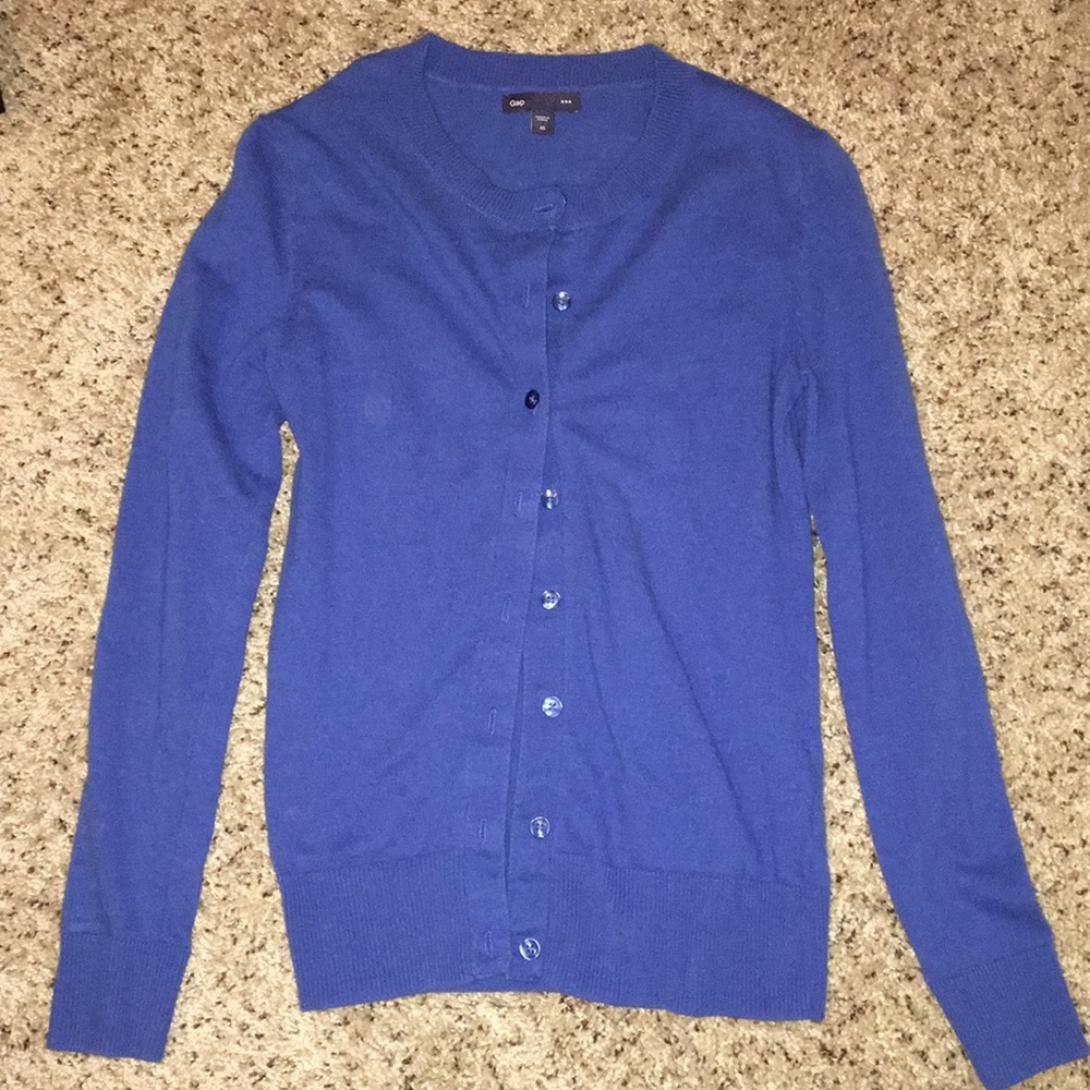 Gap blue fitted cardigan xs